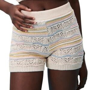 Zara Pointelle Knit Pastel Shorts sz L